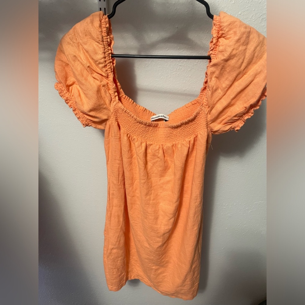 Abercrombie&Fitch Emerson Off-The-Shoulder Dress in Coral